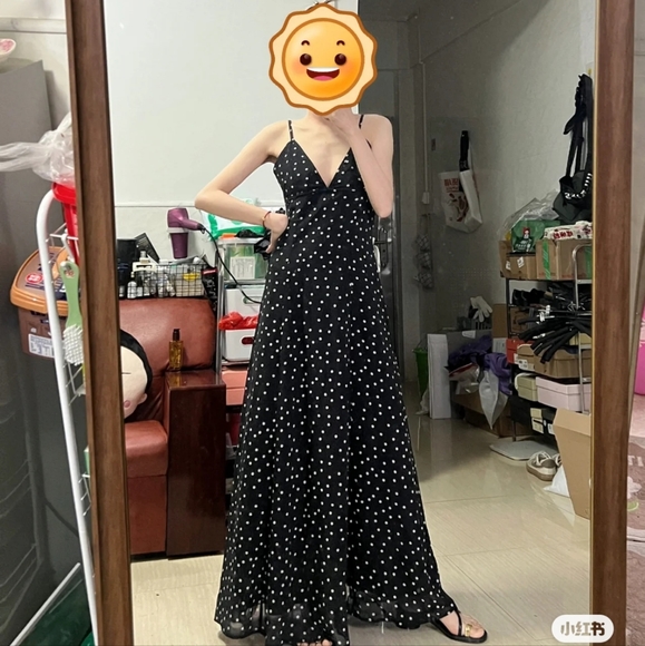 NWT Zara Flowy Polka Dot Maxi Dress - 2180/224 - Picture 10 of 14